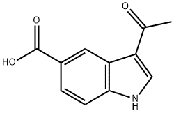 3-乙酰基-1H-吲哚-5-羧酸 结构式