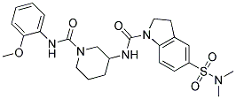 5-[(DIMETHYLAMINO)SULFONYL]-N-(1-([(2-METHOXYPHENYL)AMINO]CARBONYL)PIPERIDIN-3-YL)INDOLINE-1-CARBOXAMIDE 结构式