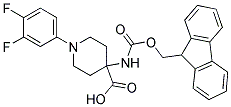 4-(((9H-Fluoren-9-yl)methoxy)carbonylamino)-1-(3,4-difluorophenyl)piperidine-4-carboxylic acid 结构式