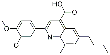 6-BUTYL-2-(3,4-DIMETHOXY-PHENYL)-8-METHYL-QUINOLINE-4-CARBOXYLIC ACID 结构式