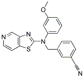 3-([(3-METHOXYPHENYL)([1,3]THIAZOLO[4,5-C]PYRIDIN-2-YL)AMINO]METHYL)BENZONITRILE 结构式