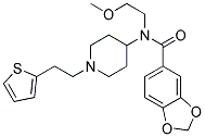 N-(2-METHOXYETHYL)-N-(1-[2-(2-THIENYL)ETHYL]PIPERIDIN-4-YL)-1,3-BENZODIOXOLE-5-CARBOXAMIDE 结构式