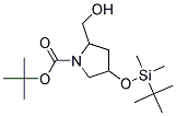 4-(TERT-BUTYL-DIMETHYL-SILANYLOXY)-2-HYDROXYMETHYL-PYRROLIDINE-1-CARBOXYLIC ACID TERT-BUTYL ESTER 结构式