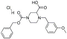 4-(3-METHOXY-BENZYL)-PIPERAZINE-1,3-DICARBOXYLIC ACID 1-BENZYL ESTER HYDROCHLORIDE 结构式