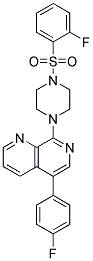 5-(4-FLUOROPHENYL)-8-(4-[(2-FLUOROPHENYL)SULFONYL]PIPERAZIN-1-YL)-1,7-NAPHTHYRIDINE 结构式