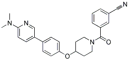 3-[(4-(4-[6-(DIMETHYLAMINO)PYRIDIN-3-YL]PHENOXY)PIPERIDIN-1-YL)CARBONYL]BENZONITRILE 结构式