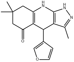 4-(3-FURYL)-3,7,7-TRIMETHYL-1,4,6,7,8,9-HEXAHYDRO-5H-PYRAZOLO[3,4-B]QUINOLIN-5-ONE 结构式