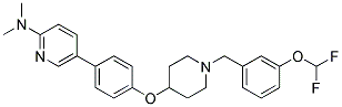 5-[4-((1-[3-(DIFLUOROMETHOXY)BENZYL]PIPERIDIN-4-YL)OXY)PHENYL]-N,N-DIMETHYLPYRIDIN-2-AMINE 结构式