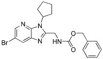 (6-BROMO-3-CYCLOPENTYL-3H-IMIDAZO[4,5-B]PYRIDIN-2-YLMETHYL)-CARBAMIC ACID BENZYL ESTER 结构式