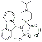 4-(9H-FLUOREN-9-YLMETHOXYCARBONYLAMINO)-1-ISOPROPYL-PIPERIDINE-4-CARBOXYLIC ACID HYDROCHLORIDE 结构式