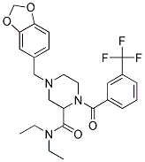 4-(1,3-BENZODIOXOL-5-YLMETHYL)-N,N-DIETHYL-1-[3-(TRIFLUOROMETHYL)BENZOYL]PIPERAZINE-2-CARBOXAMIDE 结构式