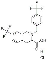 7-TRIFLUOROMETHYL-2-(4-TRIFLUOROMETHYL-BENZYL)-1,2,3,4-TETRAHYDRO-ISOQUINOLINE-3-CARBOXYLIC ACID HYDROCHLORIDE 结构式