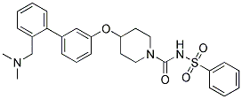 4-((2'-[(DIMETHYLAMINO)METHYL]BIPHENYL-3-YL)OXY)-N-(PHENYLSULFONYL)PIPERIDINE-1-CARBOXAMIDE 结构式