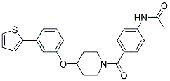 N-[4-((4-[3-(2-THIENYL)PHENOXY]PIPERIDIN-1-YL)CARBONYL)PHENYL]ACETAMIDE 结构式