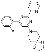 8-[6-(2-FLUOROPHENYL)-2-PYRIDIN-2-YLPYRIMIDIN-4-YL]-1,4-DIOXA-8-AZASPIRO[4.5]DECANE 结构式