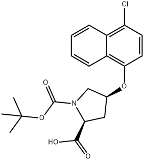 (2S,4S)-1-(TERT-BUTOXYCARBONYL)-4-[(4-CHLORO-1-NAPHTHYL)OXY]-2-PYRROLIDINECARBOXYLIC ACID 结构式