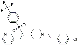 N-(1-[2-(4-CHLOROPHENYL)ETHYL]PIPERIDIN-4-YL)-N-(PYRIDIN-3-YLMETHYL)-4-(TRIFLUOROMETHYL)BENZENESULFONAMIDE 结构式