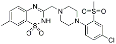 3-((4-[4-CHLORO-2-(METHYLSULFONYL)PHENYL]PIPERAZIN-1-YL)METHYL)-7-METHYL-2H-1,2,4-BENZOTHIADIAZINE 1,1-DIOXIDE 结构式