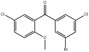 (3-BROMO-5-CHLORO-PHENYL)-(5-CHLORO-2-METHOXY-PHENYL)-METHANONE 结构式