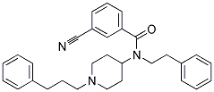 3-CYANO-N-(2-PHENYLETHYL)-N-[1-(3-PHENYLPROPYL)PIPERIDIN-4-YL]BENZAMIDE 结构式