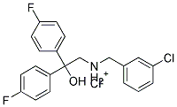 N-(3-CHLOROBENZYL)-2,2-BIS(4-FLUOROPHENYL)-2-HYDROXY-1-ETHANAMINIUM CHLORIDE 结构式