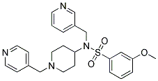 3-METHOXY-N-(PYRIDIN-3-YLMETHYL)-N-[1-(PYRIDIN-4-YLMETHYL)PIPERIDIN-4-YL]BENZENESULFONAMIDE 结构式
