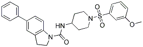 N-(1-[(3-METHOXYPHENYL)SULFONYL]PIPERIDIN-4-YL)-5-PHENYLINDOLINE-1-CARBOXAMIDE 结构式