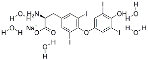 D-3,3',5,5'-TETRAIODOTHYRONINE SODIUM SALT PENTAHYDRATE 结构式