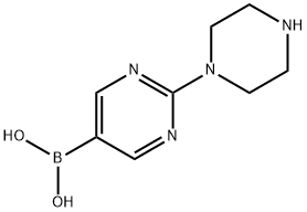 (2-(哌嗪-1-基)嘧啶-5-基)硼酸 结构式