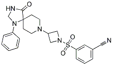 3-([3-(4-OXO-1-PHENYL-1,3,8-TRIAZASPIRO[4.5]DEC-8-YL)AZETIDIN-1-YL]SULFONYL)BENZONITRILE 结构式