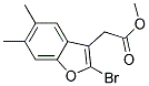 METHYL (2-BROMO-5,6-DIMETHYL-1-BENZOFURAN-3-YL)ACETATE 结构式