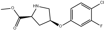 METHYL (2S,4S)-4-(4-CHLORO-3-FLUOROPHENOXY)-2-PYRROLIDINECARBOXYLATE 结构式