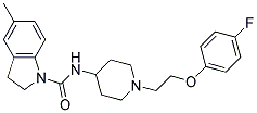 N-(1-[2-(4-FLUOROPHENOXY)ETHYL]PIPERIDIN-4-YL)-5-METHYLINDOLINE-1-CARBOXAMIDE 结构式