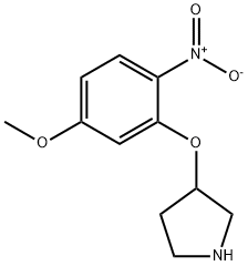 3-(2-METHOXY-5-NITROPHENOXY)PYRROLIDINE 结构式