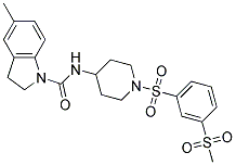 5-METHYL-N-(1-([3-(METHYLSULFONYL)PHENYL]SULFONYL)PIPERIDIN-4-YL)INDOLINE-1-CARBOXAMIDE 结构式