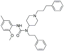 N'-(2-METHOXY-5-METHYLPHENYL)-N-(2-PHENYLETHYL)-N-[1-(3-PHENYLPROPYL)PIPERIDIN-4-YL]UREA 结构式