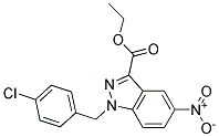 ETHYL 1-(P-CHLOROBENZYL)-5-NITROINDAZOLYL-3-CARBOXYLATE 结构式