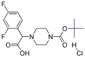 4-[CARBOXY-(2,4-DIFLUORO-PHENYL)-METHYL]-PIPERAZINE-1-CARBOXYLIC ACID TERT-BUTYL ESTER HYDROCHLORIDE 结构式