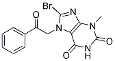 8-Bromo-3-methyl-7-(2-oxo-2-phenyl-ethyl)-3,7-dihydro-purine-2,6-dione 结构式