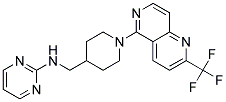 N-((1-[2-(TRIFLUOROMETHYL)-1,6-NAPHTHYRIDIN-5-YL]PIPERIDIN-4-YL)METHYL)PYRIMIDIN-2-AMINE 结构式