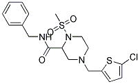 N-BENZYL-4-[(5-CHLORO-2-THIENYL)METHYL]-1-(METHYLSULFONYL)PIPERAZINE-2-CARBOXAMIDE 结构式