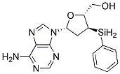 ((2R,3S,5R)-5-(6-AMINO-9H-PURIN-9-YL)-TETRAHYDRO-3-(PHENYLSELANYL)FURAN-2-YL)METHANOL 结构式