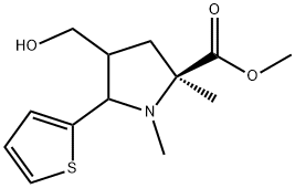 METHYL 4-(HYDROXYMETHYL)-1,2-DIMETHYL-5-(2-THIENYL)-2-PYRROLIDINECARBOXYLATE 结构式