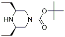 (3R,5S)-3,5-DIETHYL-PIPERAZINE-1-CARBOXYLIC ACID TERT-BUTYL ESTER 结构式