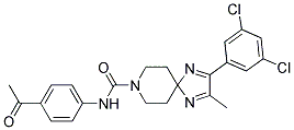 N-(4-ACETYLPHENYL)-2-(3,5-DICHLOROPHENYL)-3-METHYL-1,4,8-TRIAZASPIRO[4.5]DECA-1,3-DIENE-8-CARBOXAMIDE 结构式