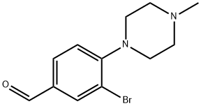 3-溴-4-(4-甲基-1-哌嗪基)苯甲醛 结构式