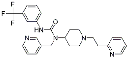 N-[1-(2-PYRIDIN-2-YLETHYL)PIPERIDIN-4-YL]-N-(PYRIDIN-3-YLMETHYL)-N'-[3-(TRIFLUOROMETHYL)PHENYL]UREA 结构式