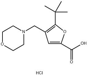 5-TERT-BUTYL-4-MORPHOLIN-4-YLMETHYL-FURAN-2-CARBOXYLIC ACID HYDROCHLORIDE 结构式