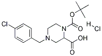 4-(4-CHLORO-BENZYL)-PIPERAZINE-1,2-DICARBOXYLIC ACID 1-TERT-BUTYL ESTER HYDROCHLORIDE 结构式