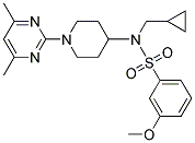 N-(CYCLOPROPYLMETHYL)-N-[1-(4,6-DIMETHYLPYRIMIDIN-2-YL)PIPERIDIN-4-YL]-3-METHOXYBENZENESULFONAMIDE 结构式